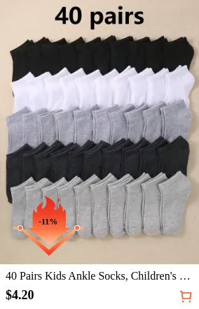 40 Pairs Kids Ankle Socks Children...