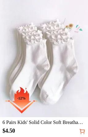6 Pairs Kids Solid Color Soft...