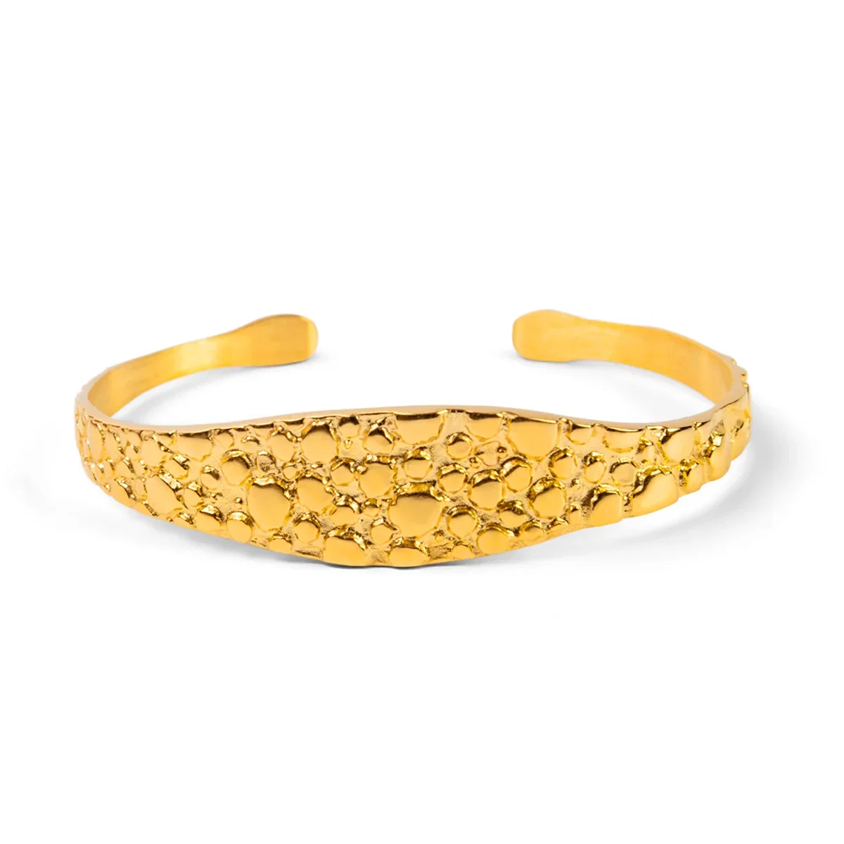 Image of Reptile Skin Textured Bangle in Sterling Silver with 24ct Gold