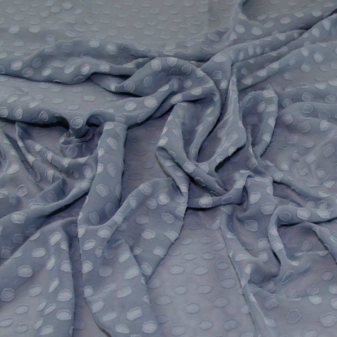 Deadstock Swiss Clip Jacquard Sheer Chiffon Fabric Copen