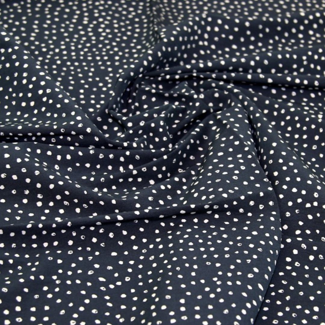 Deadstock Stretch Woven Rayon Bengaline Fabric Midnight