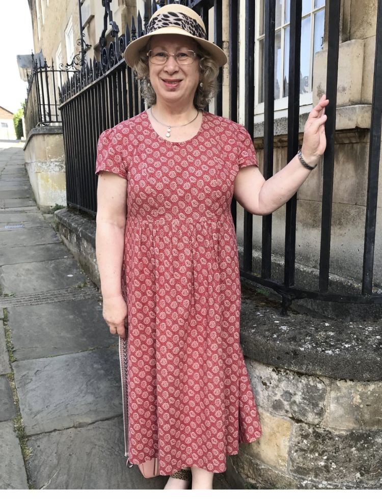 Susan wearing Burda 7078