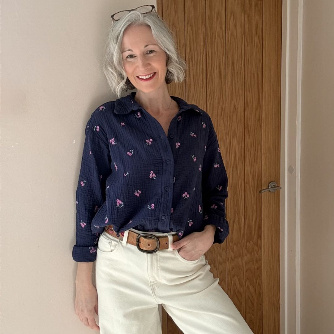 Megan wearing the Tilly and the Buttons Frida Shirt