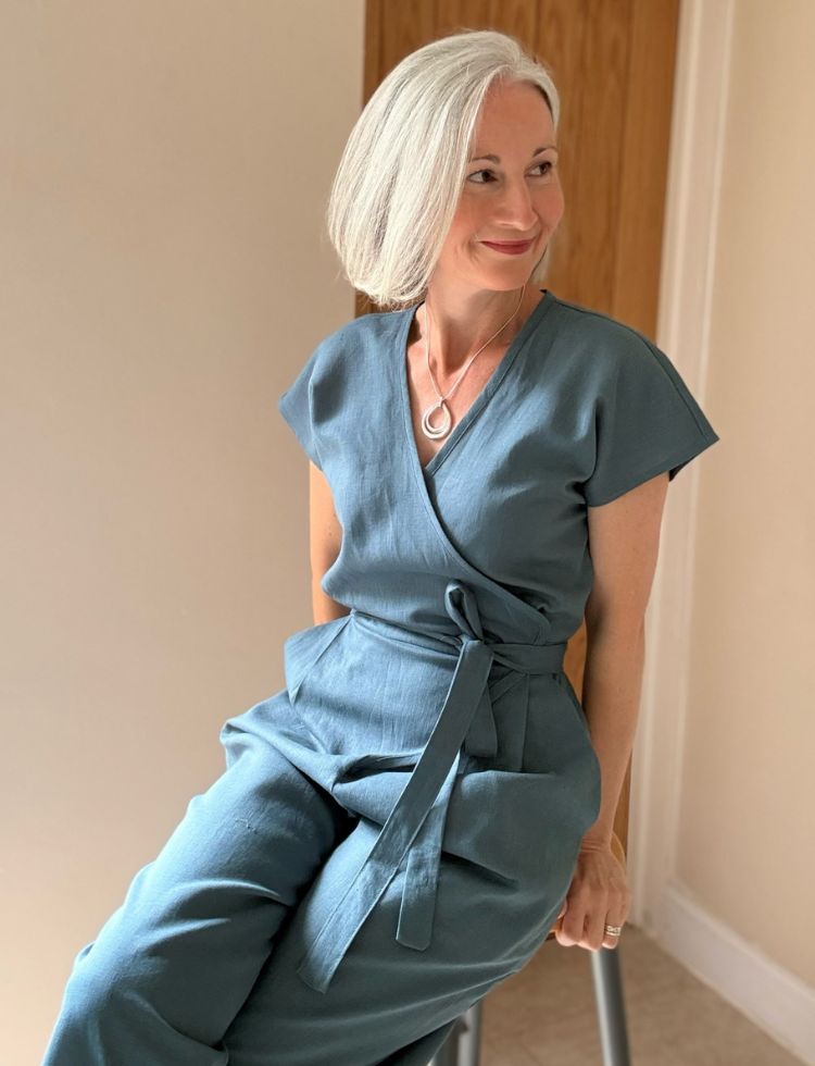 Megan wearing the Paper Theory Zadie Jumpsuit