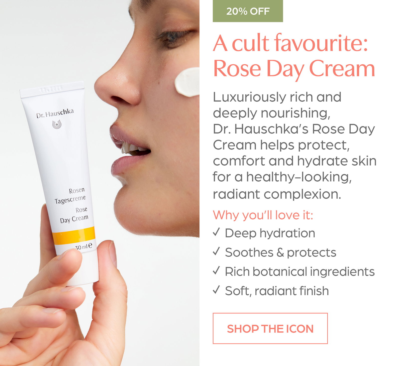 Save 20% off Dr Hauschka's cult favourite Rose Day Cream