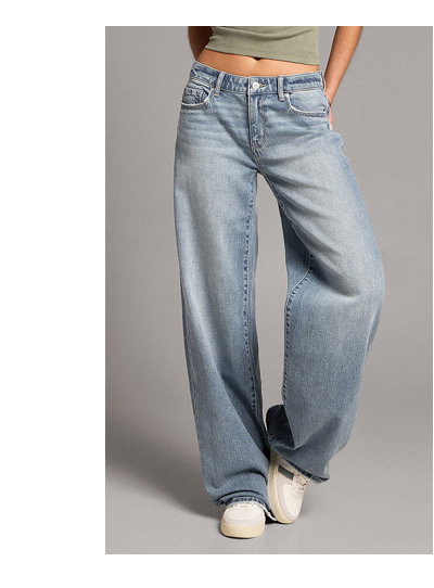 Taylor Low Slung Baggy Wide Leg Stretch Jean