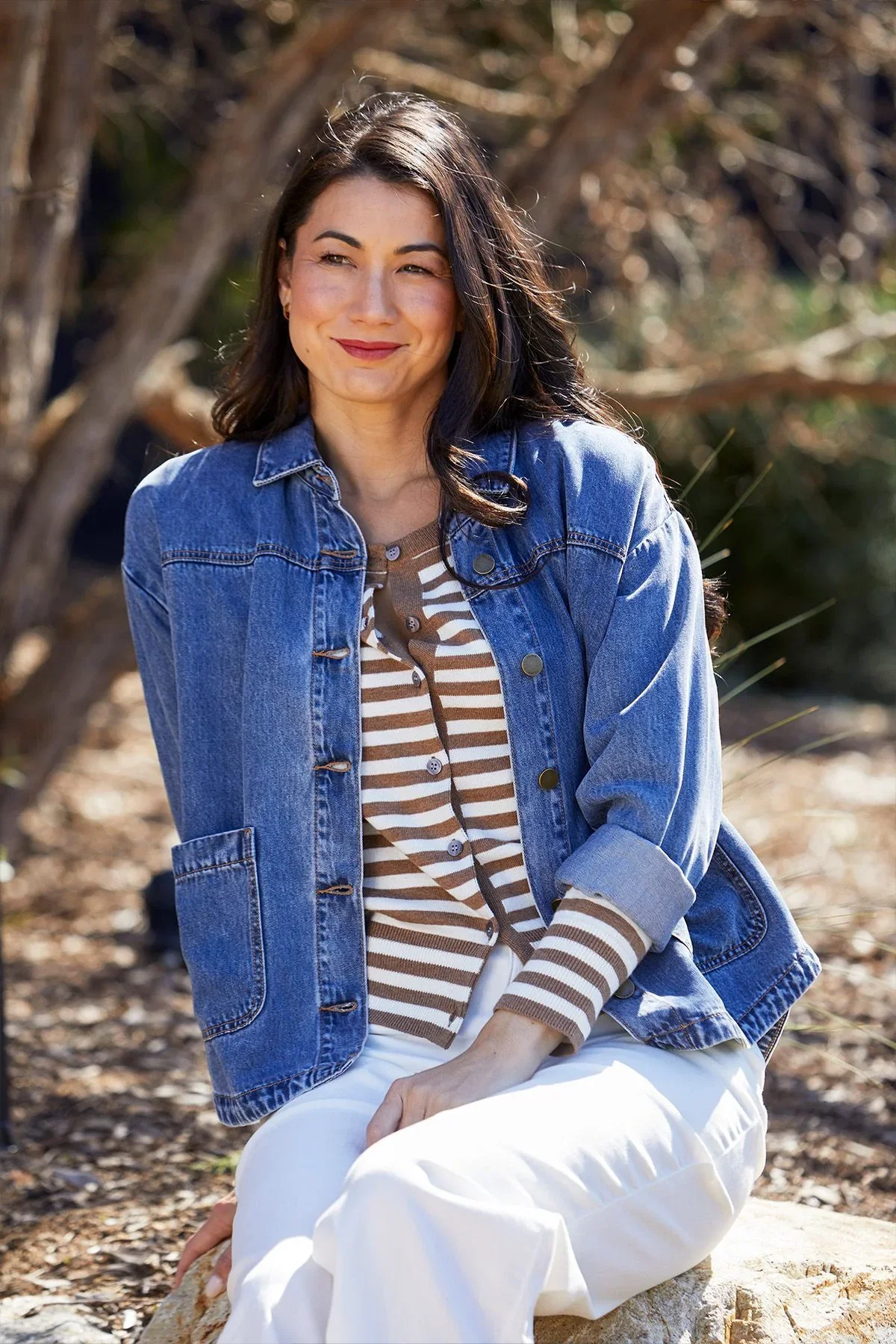 Image of Soft Denim Jacket in Mid Blue