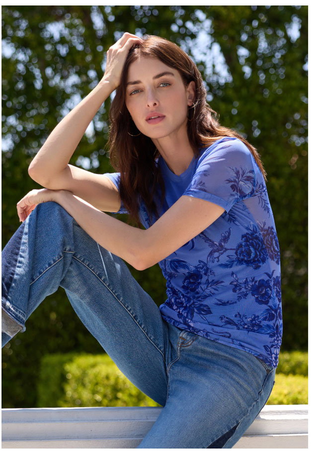 ELEANOR SHORT SLEEVE MESH TEE