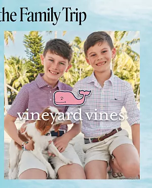 Shop vineyard vines. Two boys in button-down shirts. 