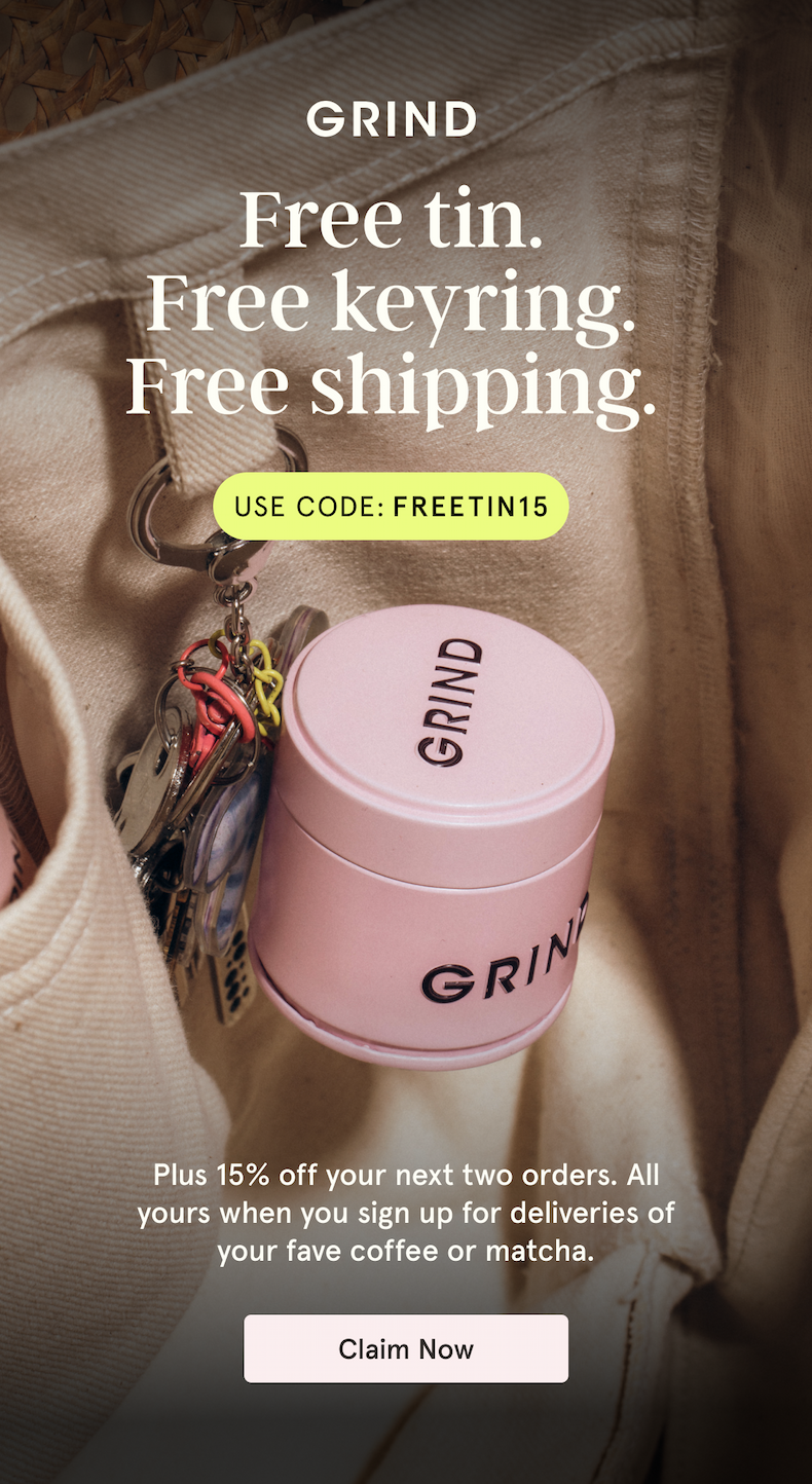 Free tin. Free keyring. 15% off.