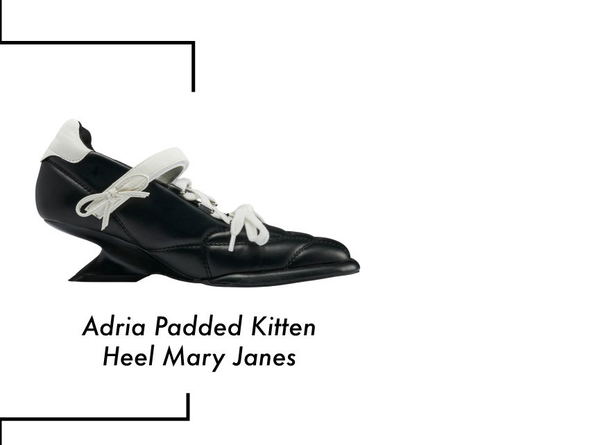 Adria Padded Kitten Heel Mary Janes-Black