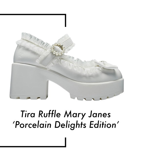 Tira Ruffle Mary Janes ‘ Porcelain Delights Edition’