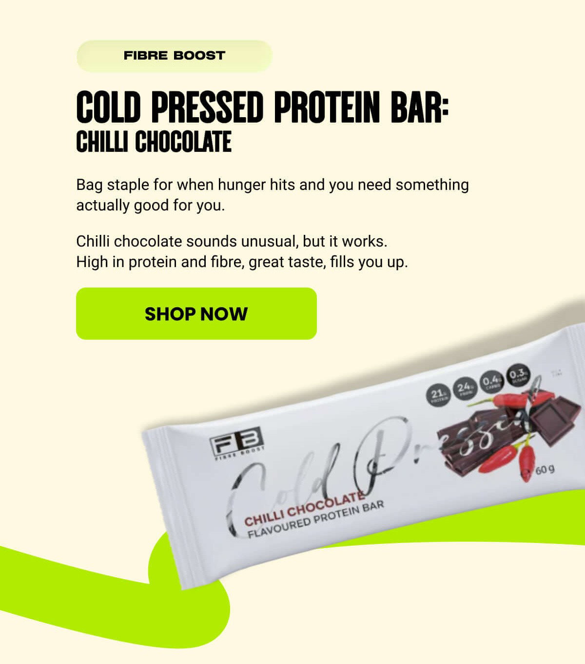 Cold Pressed Protein Bar: Chilli Chocolate 
