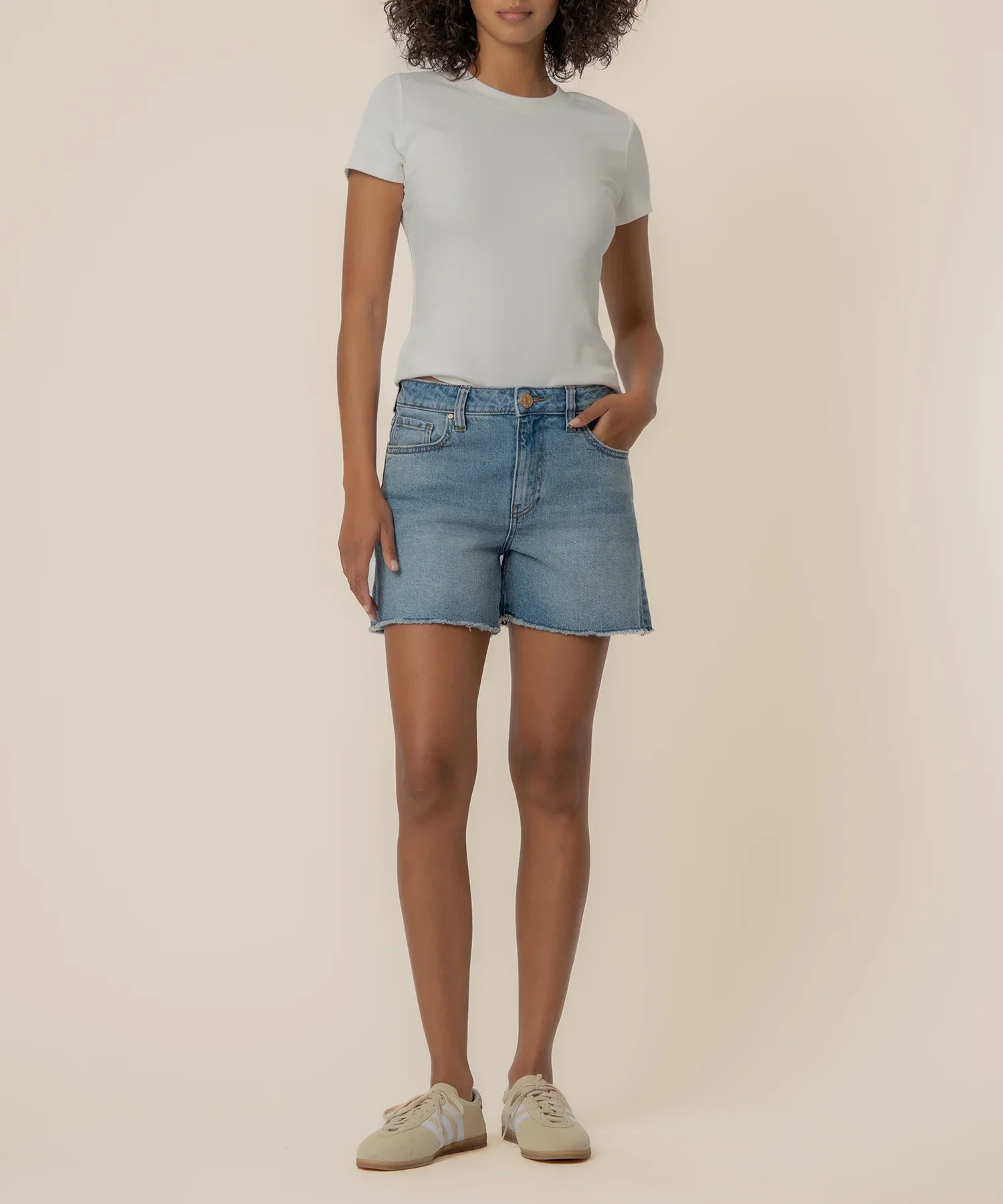 Image of Jane High Rise Long Short in Whiz Wash