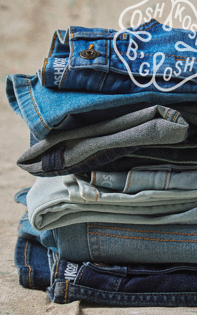 OshKosh B’gosh | Starting at $6 | Uniforms | Stock up on the essentials | Shop now >  |  OshKosh B’gosh | Buy 1, Get 2 FREE* | Jeans | Easy to pair & rewear | Shop now >