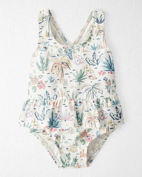 Image of Baby Girl Recycled Swimsuit in Tropical Paradise