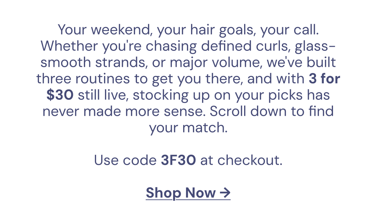 use code 3F30 at checkout
