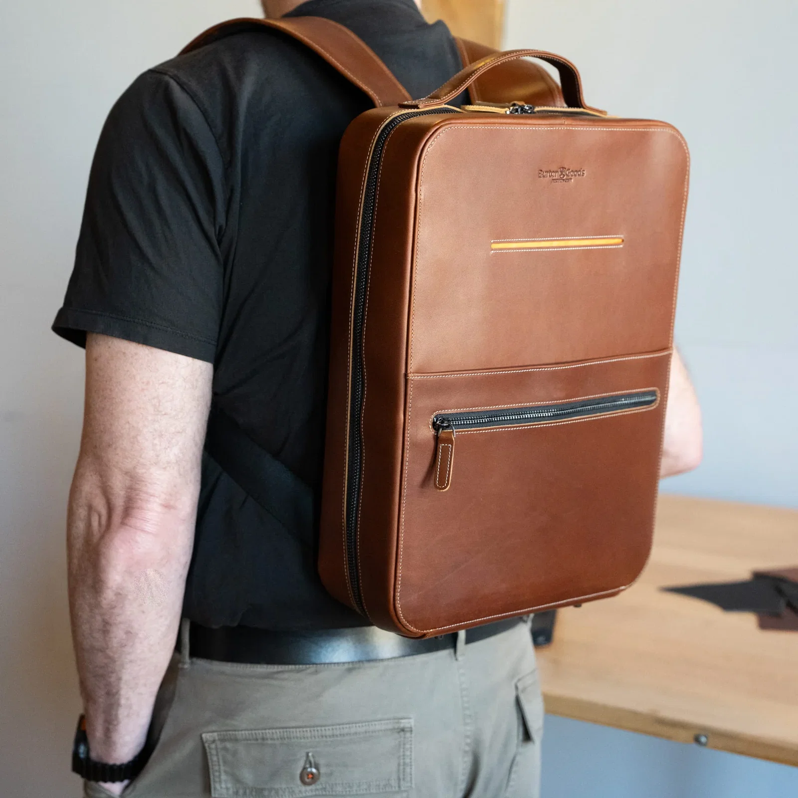 Modern Leather Laptop Backpack
