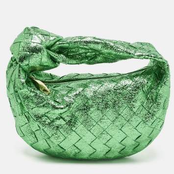 Metallic Green Intrecciato Lea
