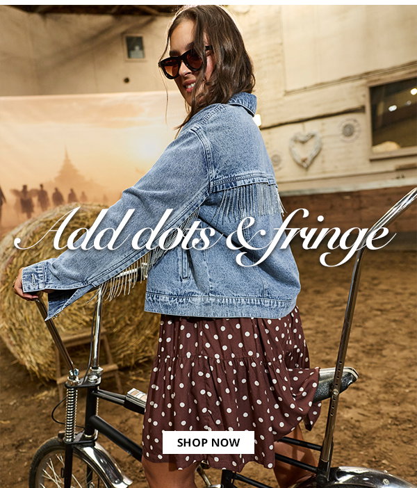 Denim on top or bottom. Paired with white or chocolate. Shop now.