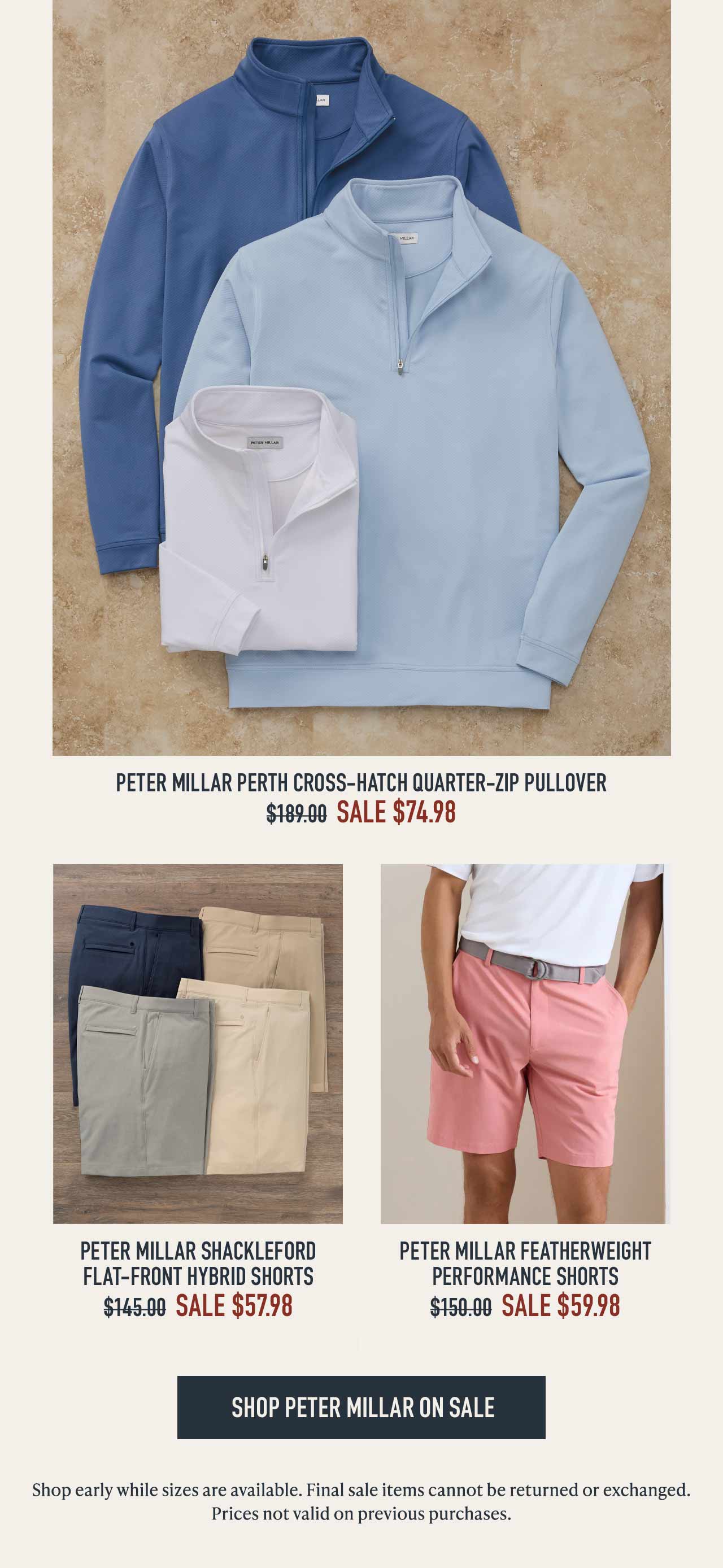 Shop Peter Millar at final sale prices — 60% off or more at Westport Big & Tall