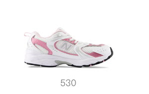 New Balance Little Kids' 530 Sneakers in White/Pink