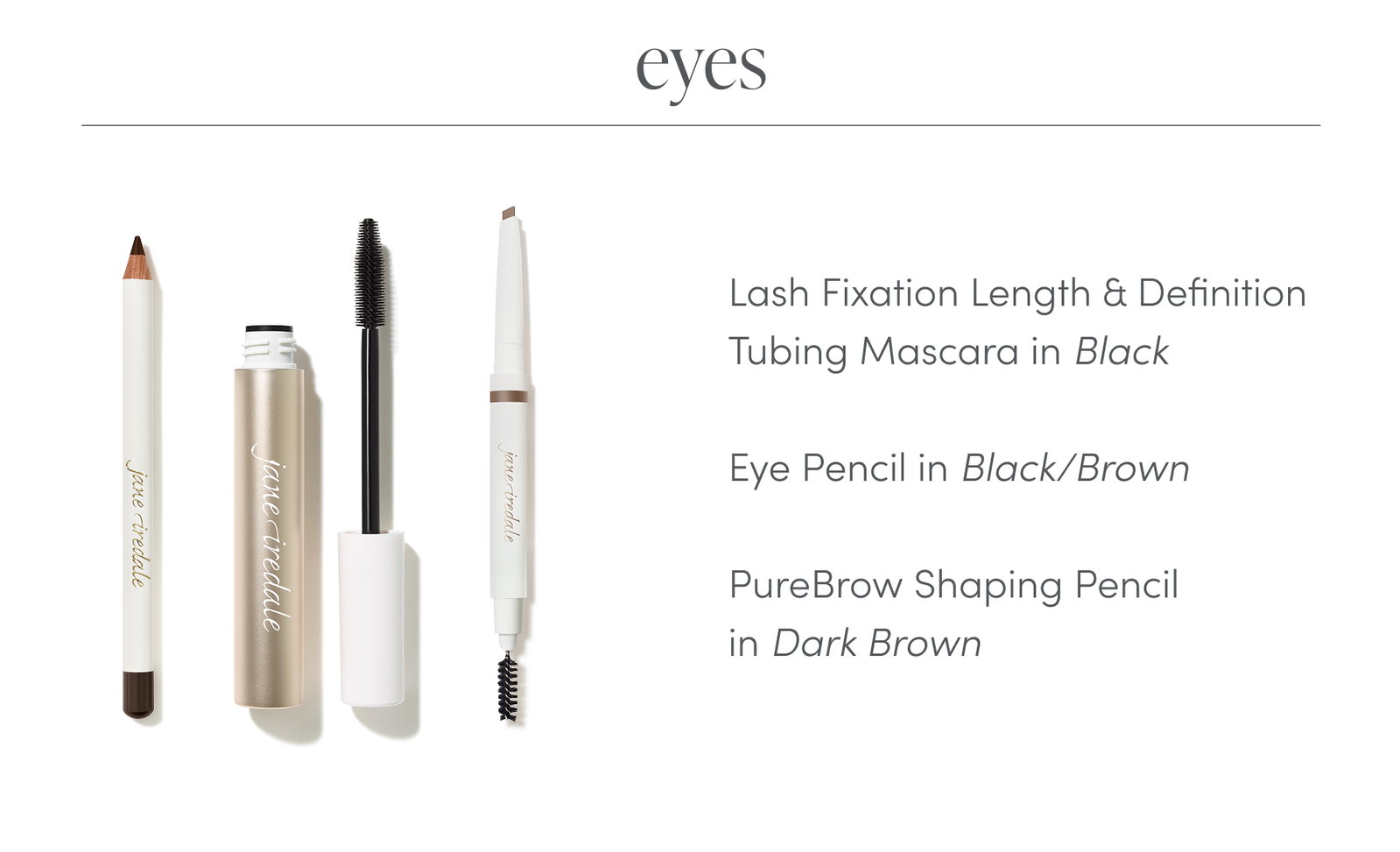 eye products used to get the look 