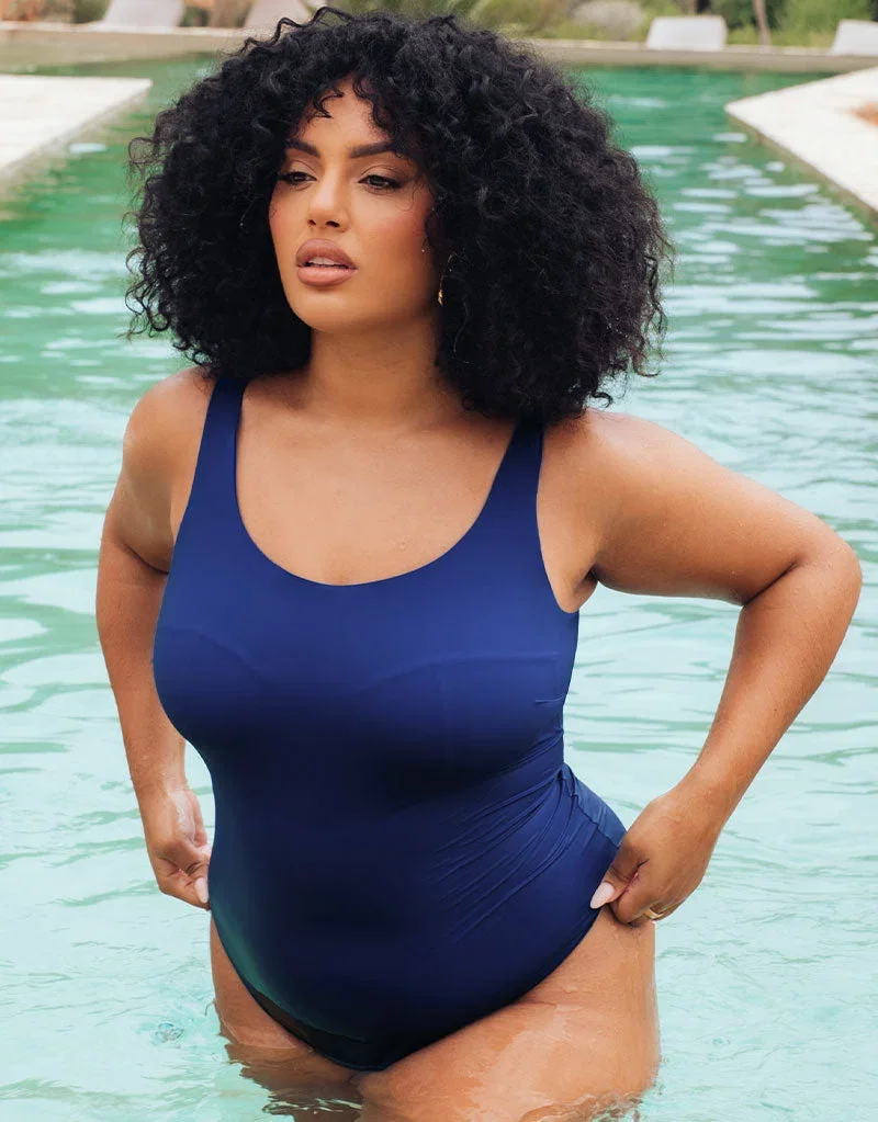 Curvy Kate Deep Dive Non-Wired Swimsuit Cobalt Blue