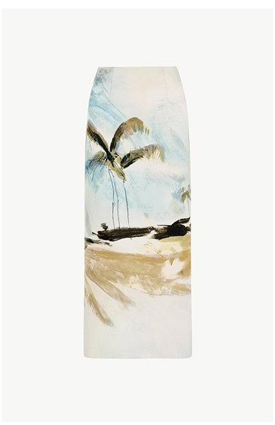 Dominican Landscape Pencil Skirt