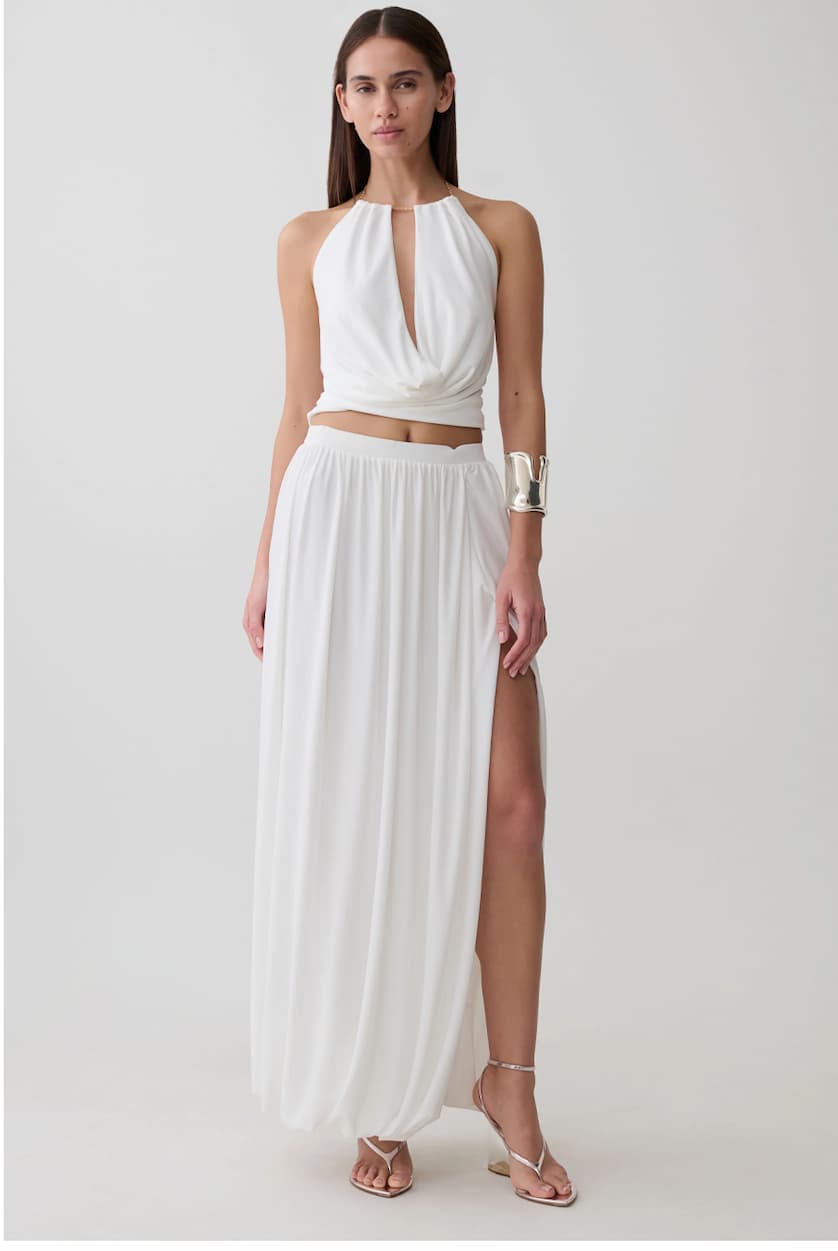 Banks Halter Neck Top With Hardware - White