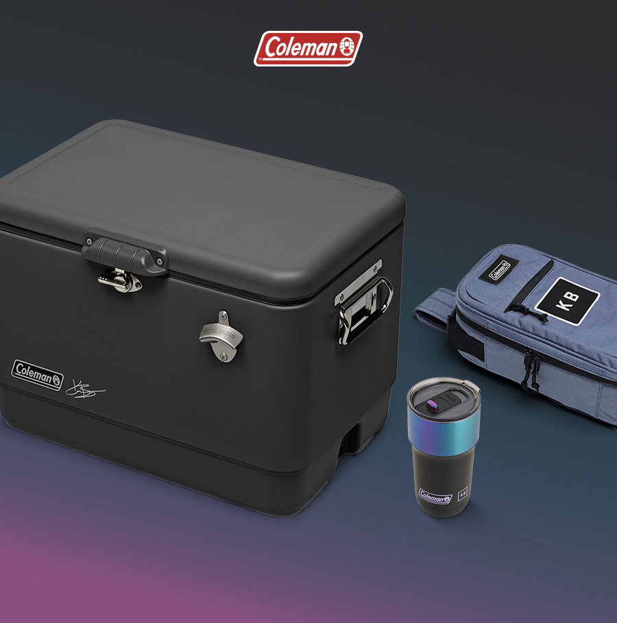 Coleman - steel belted cooler, Kane Brown 6-can soft cooler bag, and 20oz stainless steel tumbler