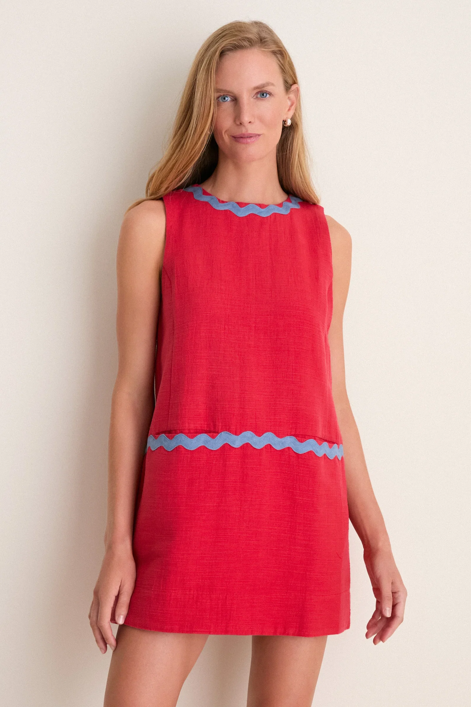 Image of Cherry Ric Rac Corby Shift Dress