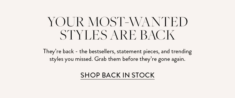 Back In Stock
