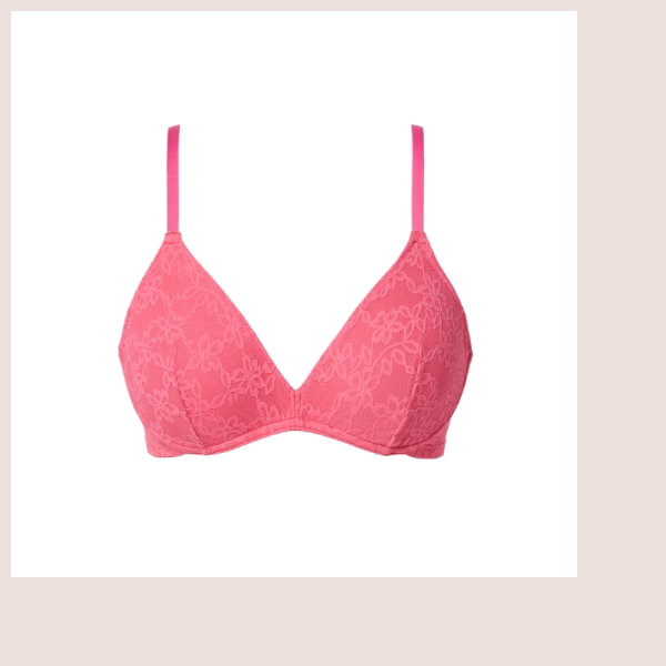 Unlined Bralette in Pink Flambe