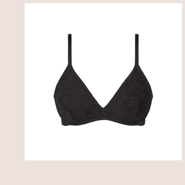 Unlined Bralette in Tuxedo Black