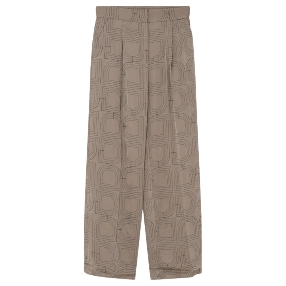 Image of Phoebe Embroidered Logo Trousers - Walnut