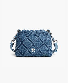 Quilted Denim TH Monogram Crossbody Bag