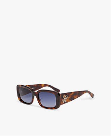 Logo Plaque Rectangular Sunglasses