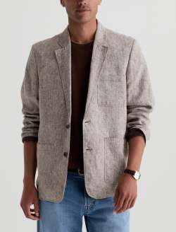 Leo Linen Blazer in Oak Barrel