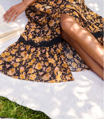 Floral Buttoned Maxi Dress