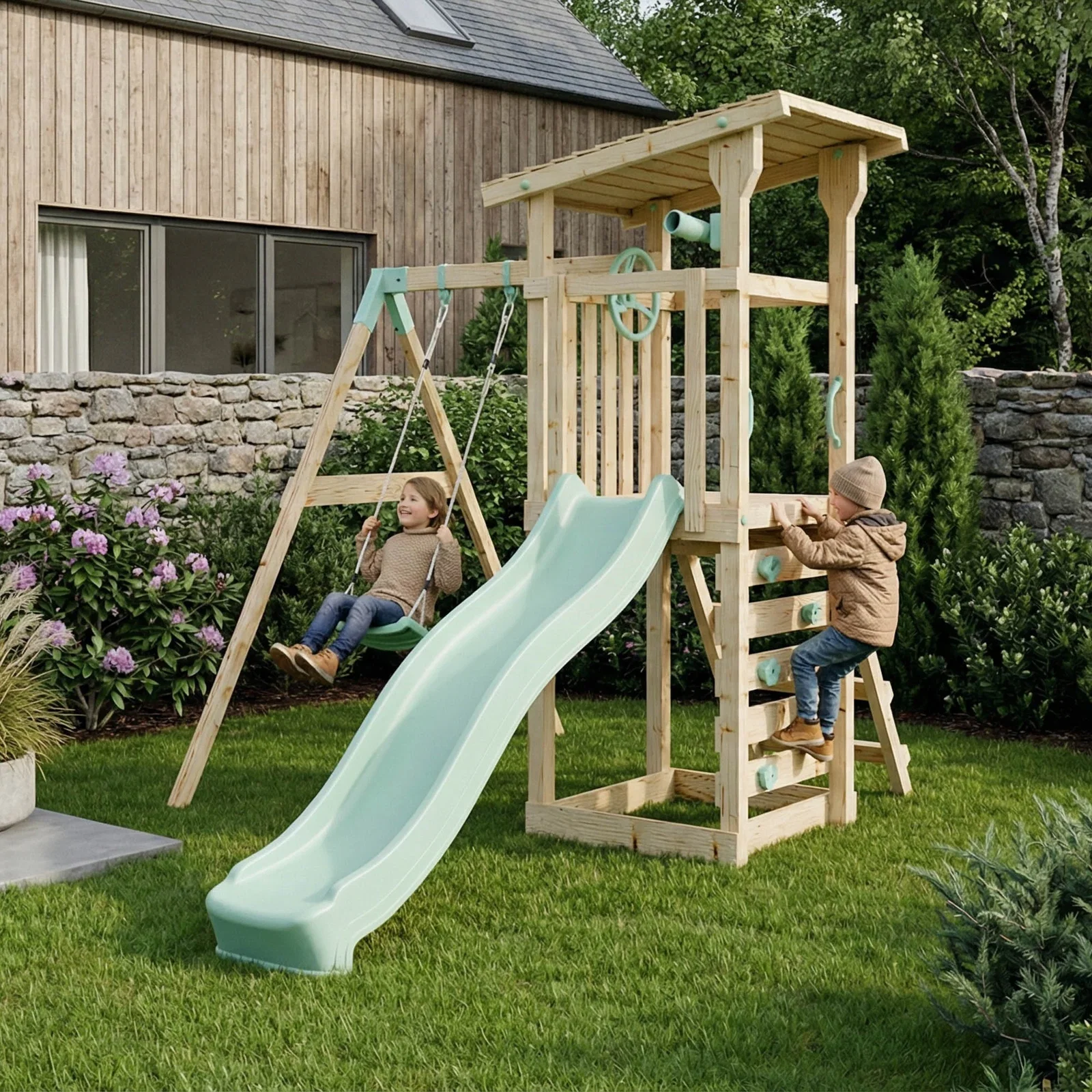 Image of Climbing Frame With Single Swing - Willow Way I