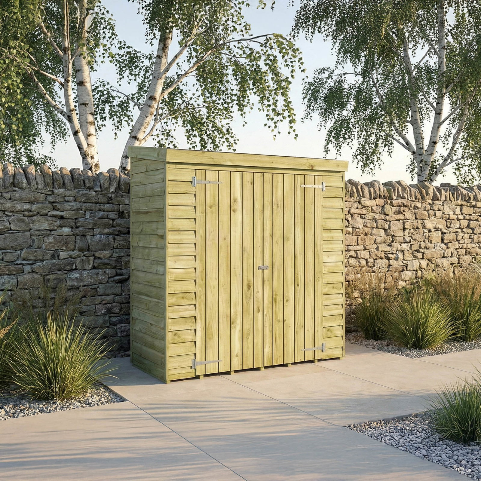 Image of 6 x 2'6 Value Overlap Double Door Pent Storage Shed