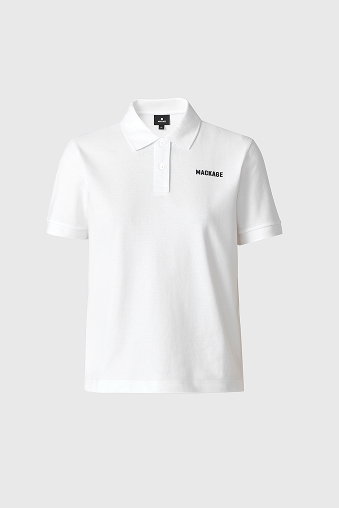 ANALIESE-CR Flat Knit Rib Collar Polo