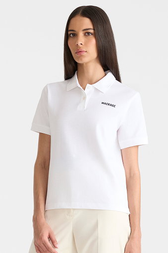 ANALIESE-CR Flat Knit Rib Collar Polo
