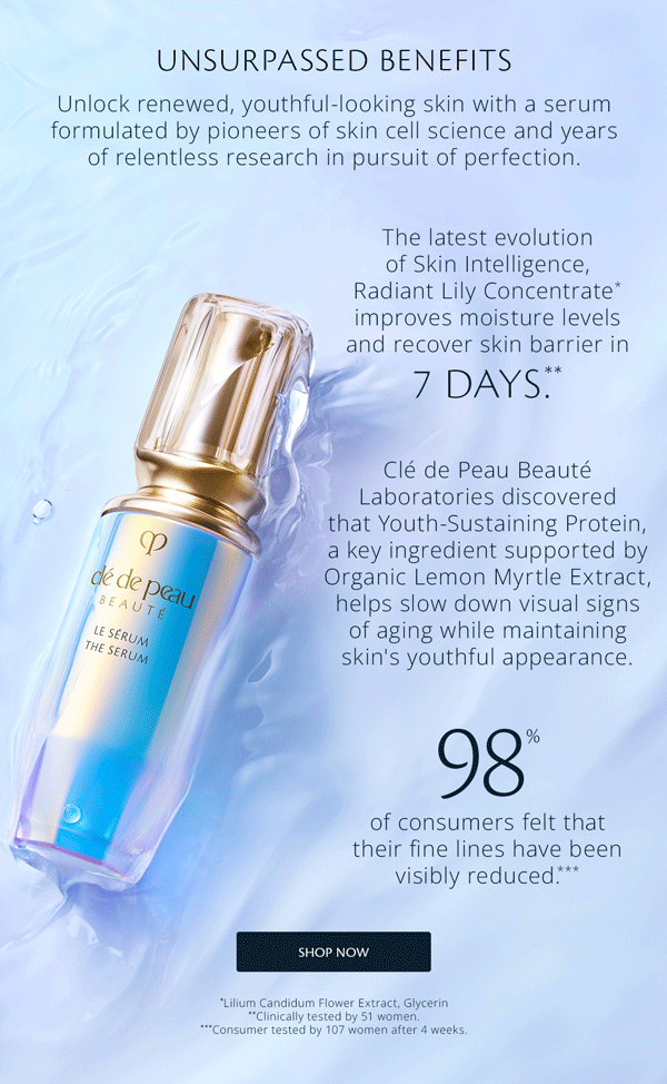  Unlock renewed, youthful-looking skin with a serum formulated by pioneers of skin cell science and years of relentless research in pursuit of perfection