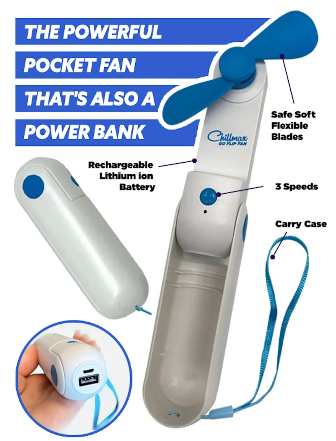 The powerful pocket fan that's also a power bank