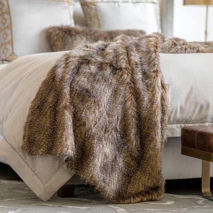 Chestnut Faux Fur Throw