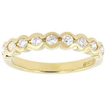 Lab-Grown Diamond G-H VS 18K Yellow Gold Over Sterling Silver Band Ring 0.45ctw