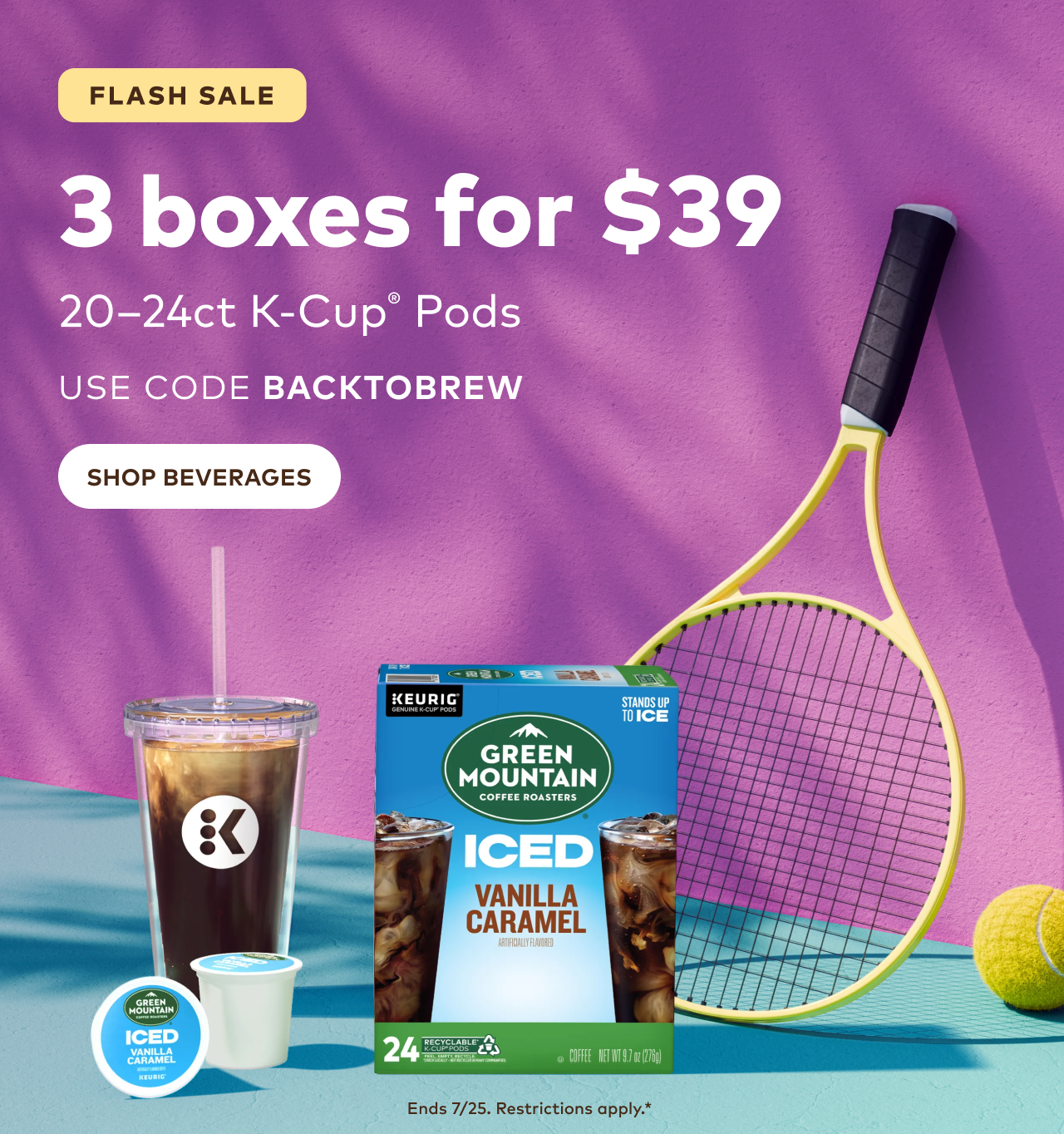 3 boxes of 20-24ct K-Cup® pods for $39 with code BACKTOBREW