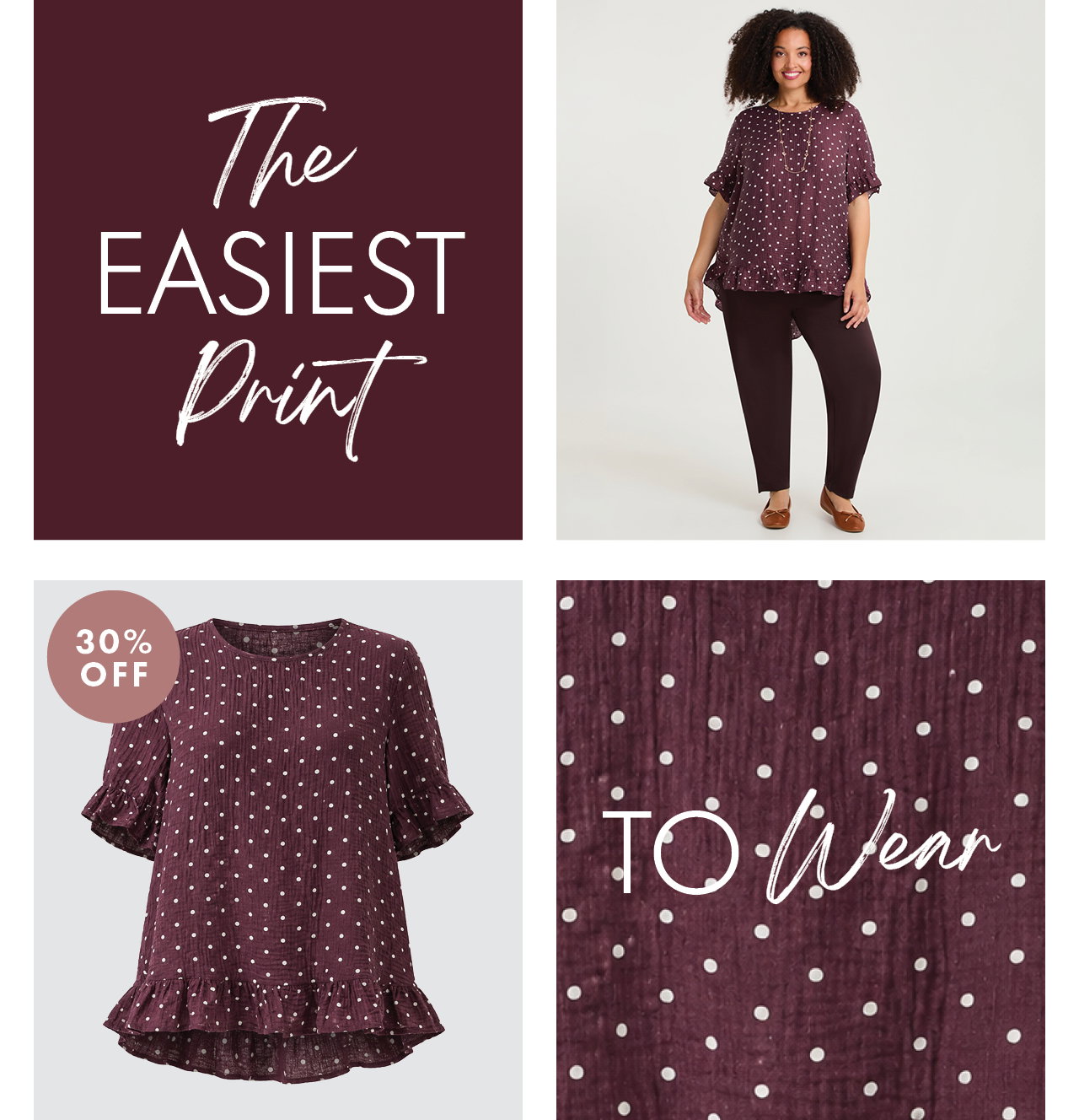 Salsa Polka Dot Natural Top